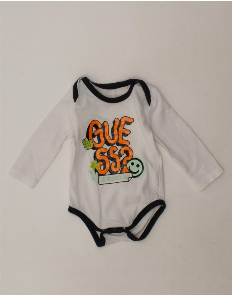 GUESS Baby Girls Graphic Bodysuit 0-3 Months White Cotton Vintage Guess and Second-Hand Guess from Messina Hembry 