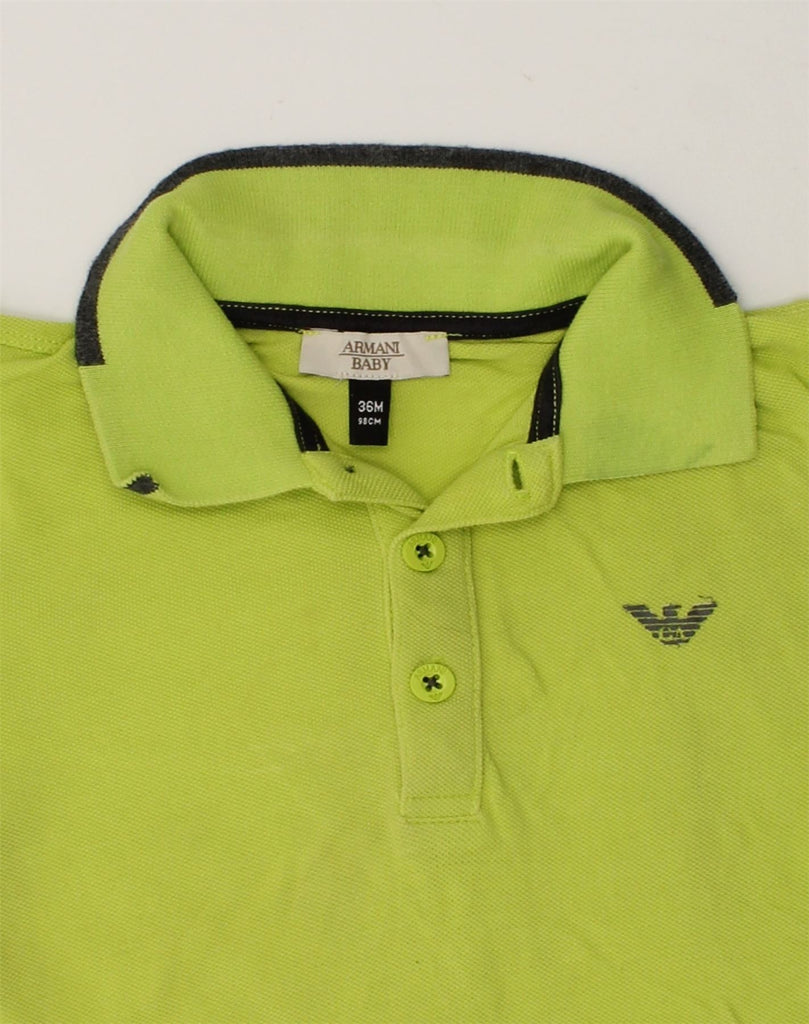 ARMANI BABY Boys Long Sleeve Polo Shirt 2-3 Years Green | Vintage Armani Baby | Thrift | Second-Hand Armani Baby | Used Clothing | Messina Hembry 