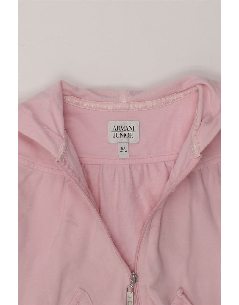 ARMANI JUNIOR Girls Zip Hoodie Sweater 4-5 Years  Pink Cotton | Vintage Armani Junior | Thrift | Second-Hand Armani Junior | Used Clothing | Messina Hembry 