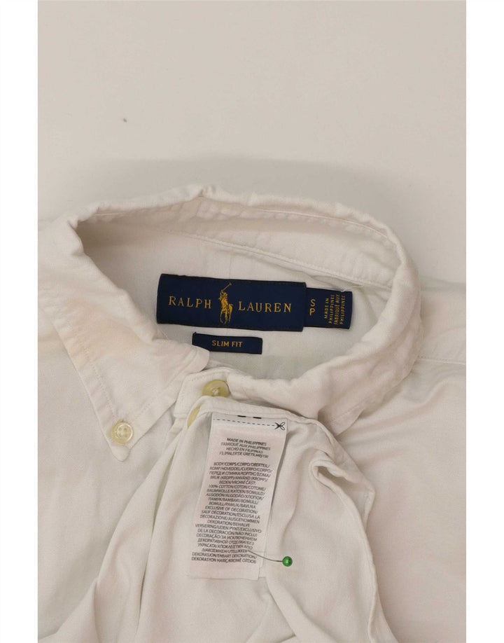 Ralph Lauren Mens Slim Fit Shirt Small White Cotton