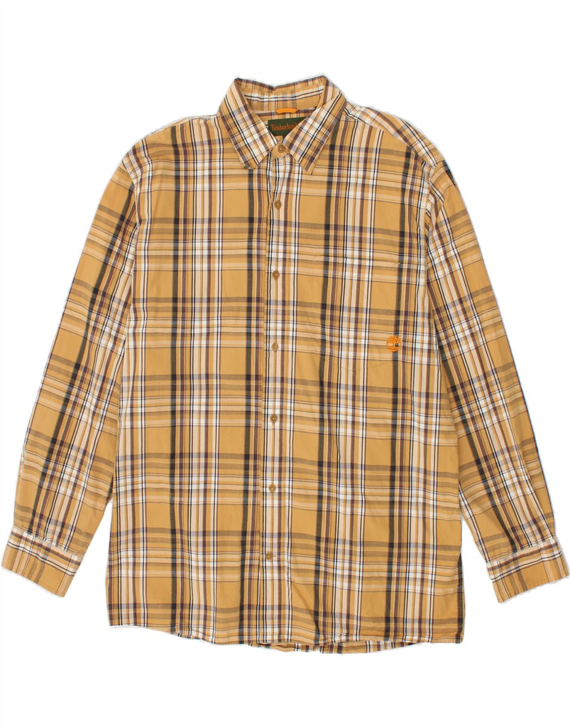 TIMBERLAND Mens Shirt Large Yellow Check Cotton Vintage Timberland and Second-Hand Timberland from Messina Hembry 