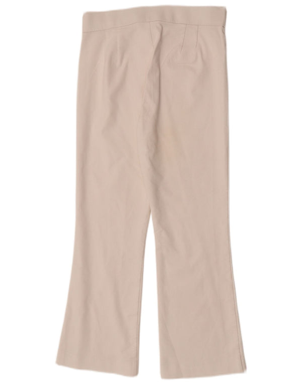 Zara Womens Flare Cropped Trousers Small W26 L24 White Cotton