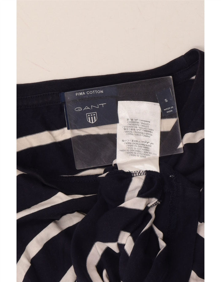 GANT Mens T-Shirt Top Small Navy Blue Striped Cotton Vintage Gant and Second-Hand Gant from Messina Hembry 