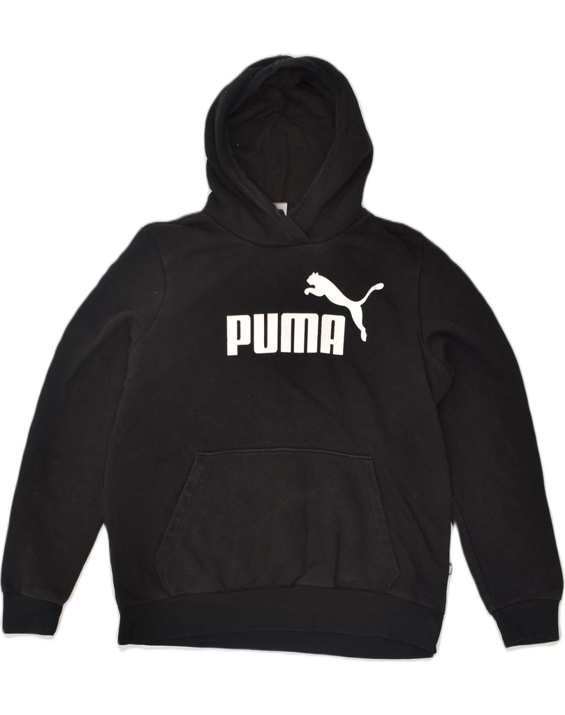 PUMA Womens Graphic Hoodie Jumper UK 18 XL  Black Cotton | Vintage Puma | Thrift | Second-Hand Puma | Used Clothing | Messina Hembry 