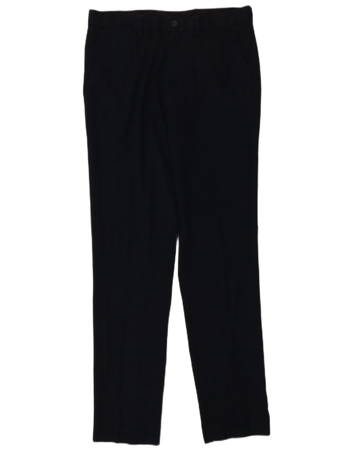 Marks & Spencer Mens Slim Chino Trousers W32 L33 Navy Blue Polyester