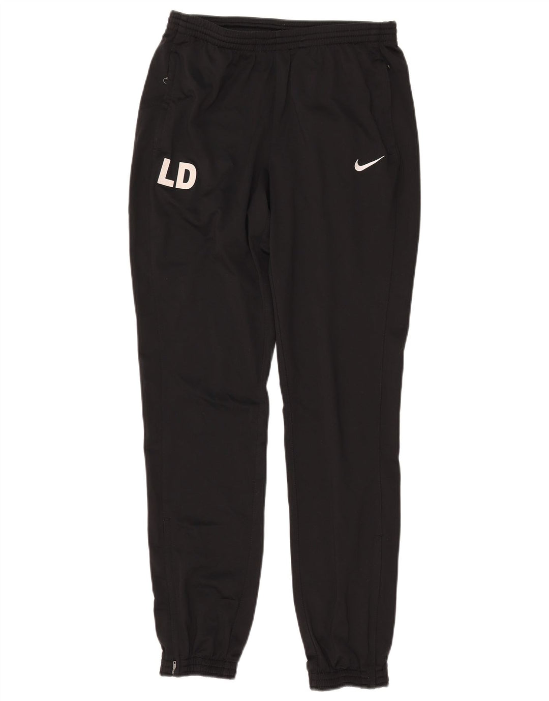NIKE Mens Dri Fit Graphic Tracksuit Trousers Joggers Small Black Polyester