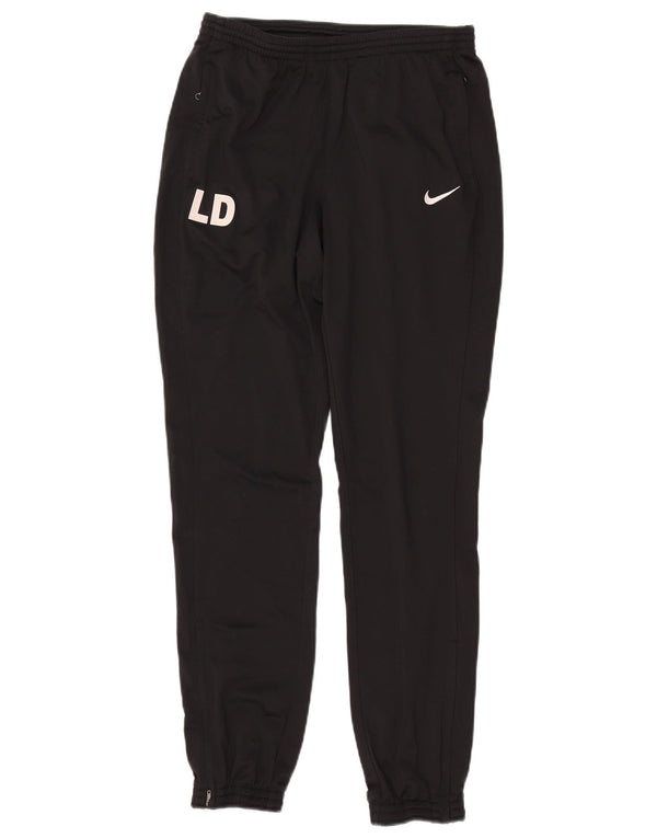 NIKE Mens Dri Fit Graphic Tracksuit Trousers Joggers Small Black Polyester
