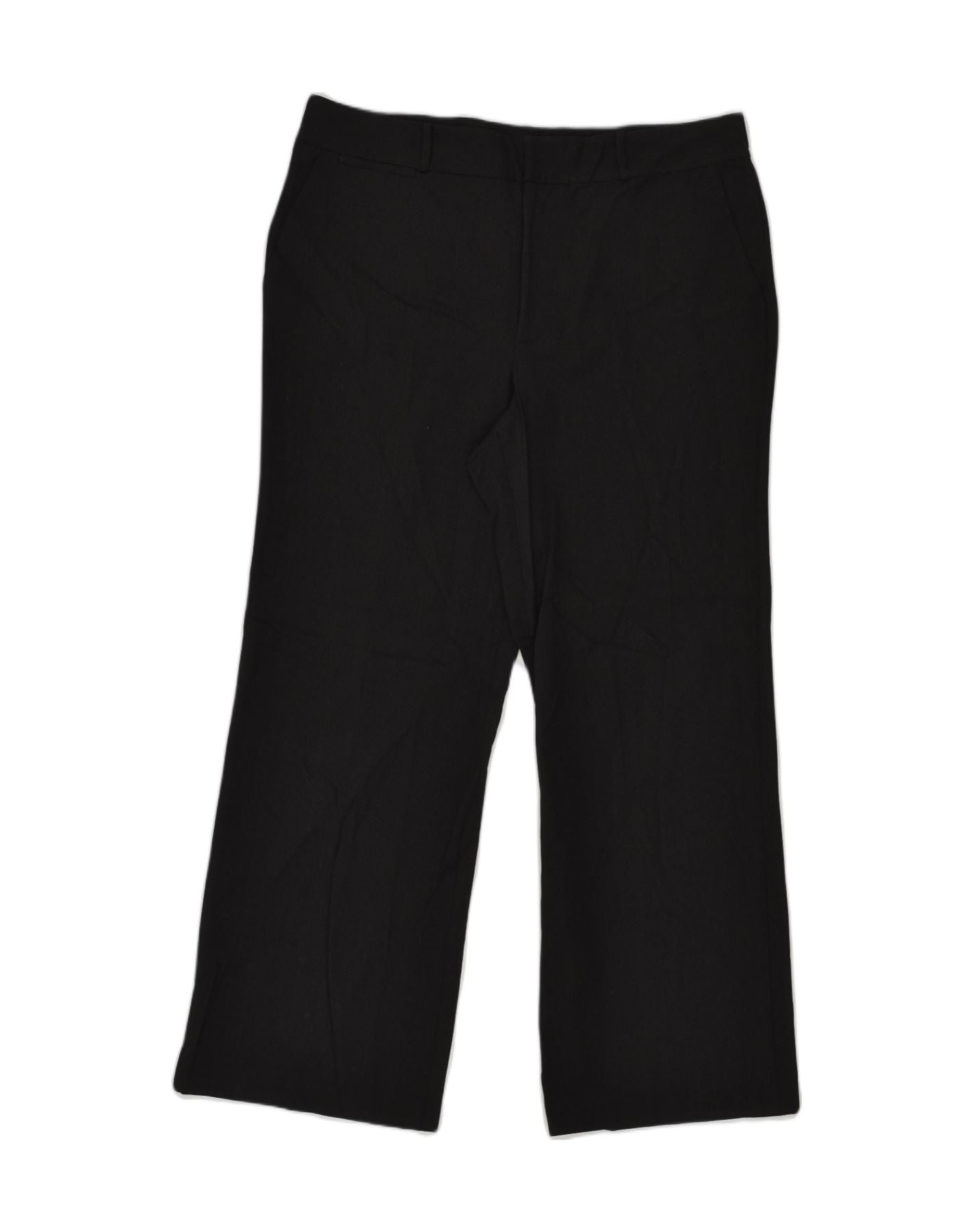 Ralph Lauren Womens Straight Chino Trousers US 16 XL W38 L32 Black Wool | Vintage Clothing