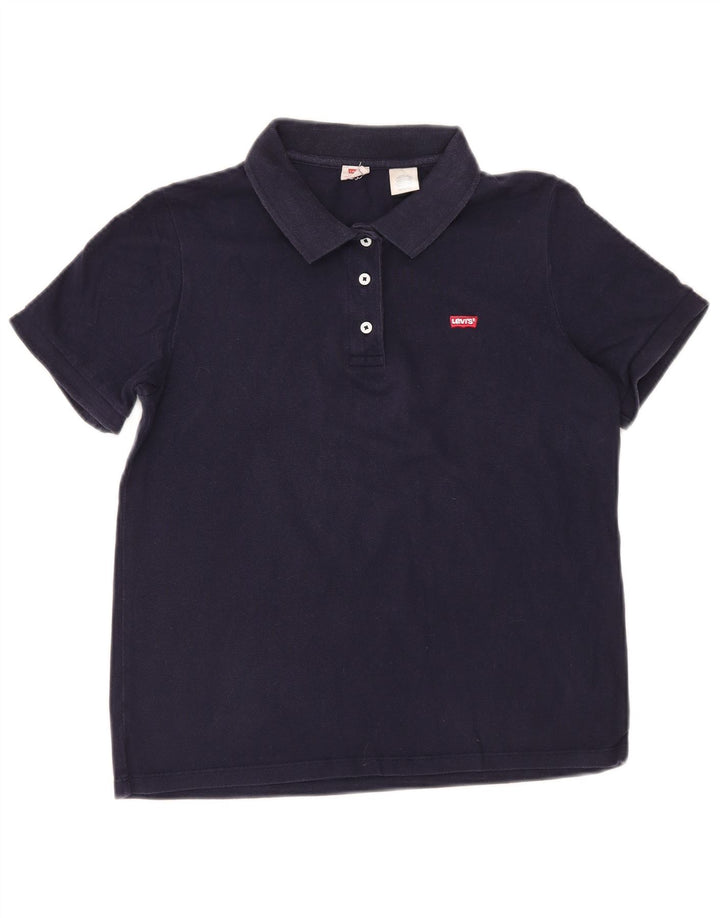 LEVI'S Womens Polo Shirt UK 6 XS Navy Blue