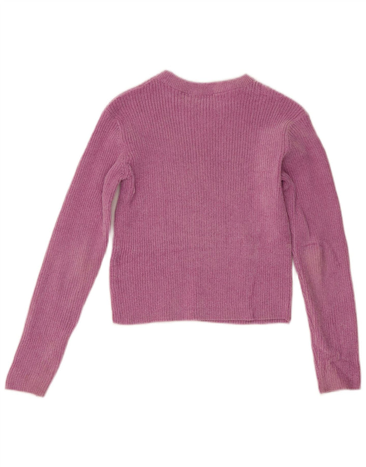 Marks & Spencer Girls Crop Top Long Sleeve 11-12 Years Pink Polyester
