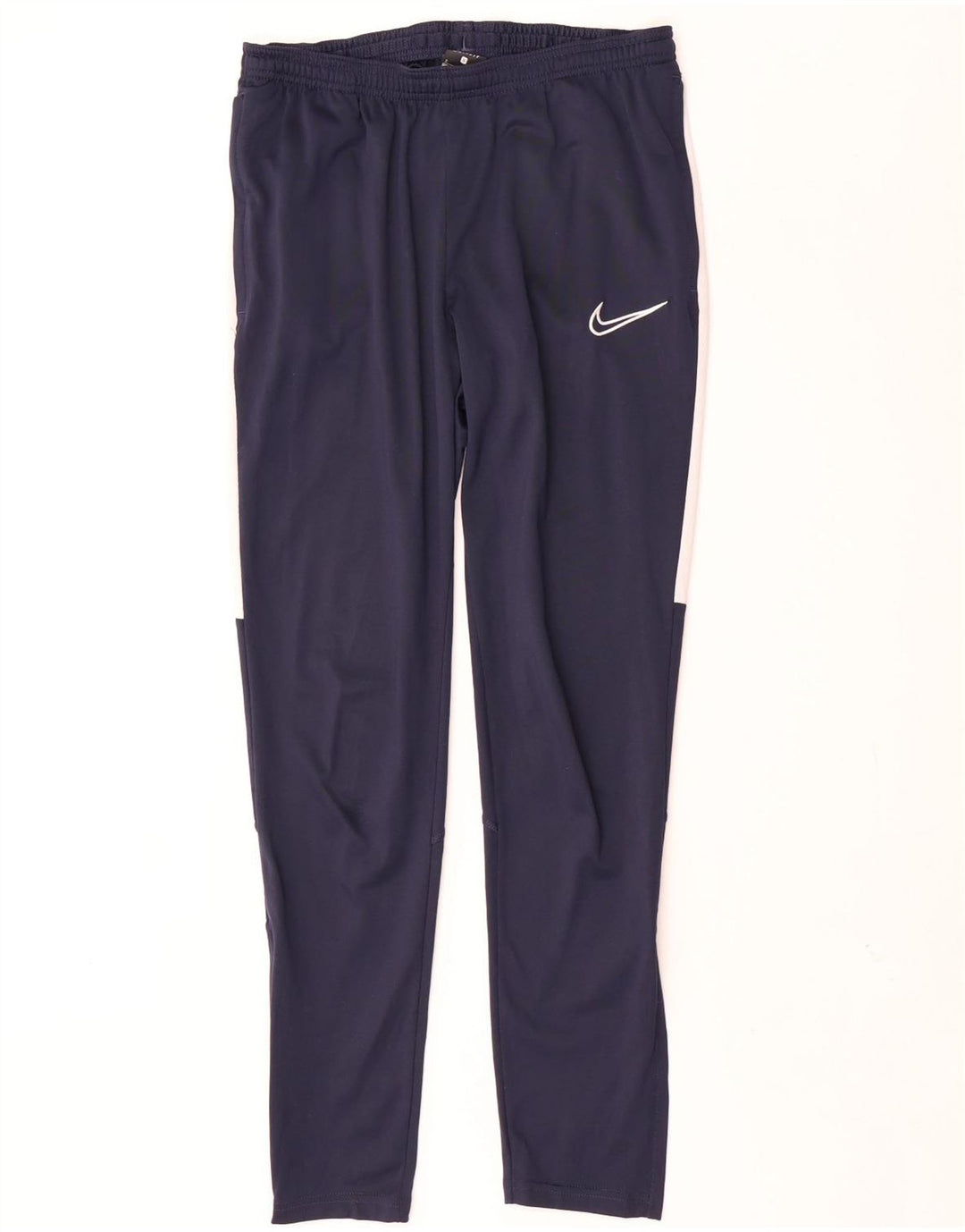 Nike Mens Dri Fit Tracksuit Trousers Small  Navy Blue Colourblock Polyester
