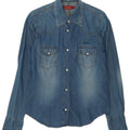 Carrera Womens Denim Shirt UK 16 Large Blue Cotton