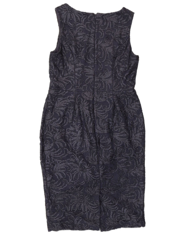 Debut Womens Sleeveless Slim Fit Sheath Dress UK 12 Medium Navy Blue Floral
