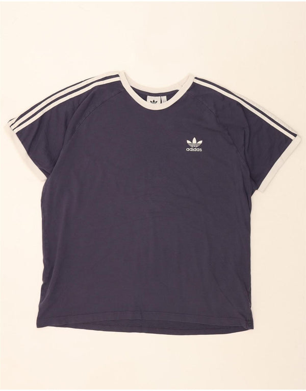 ADIDAS Mens T-Shirt Top 2XL Navy Blue Cotton