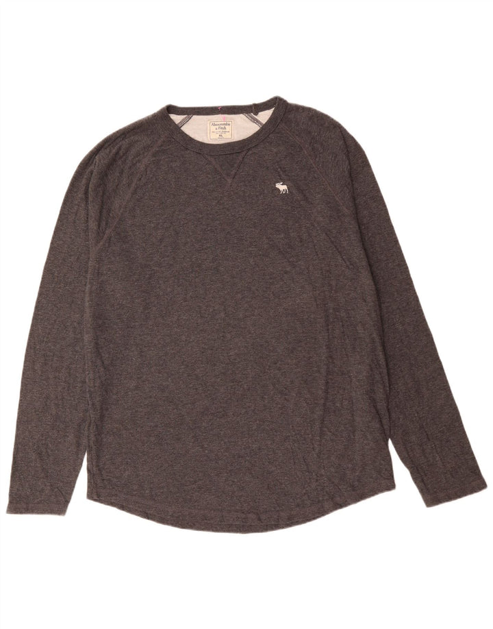 Abercrombie & Fitch Mens Top Long Sleeve 2XL Grey Cotton