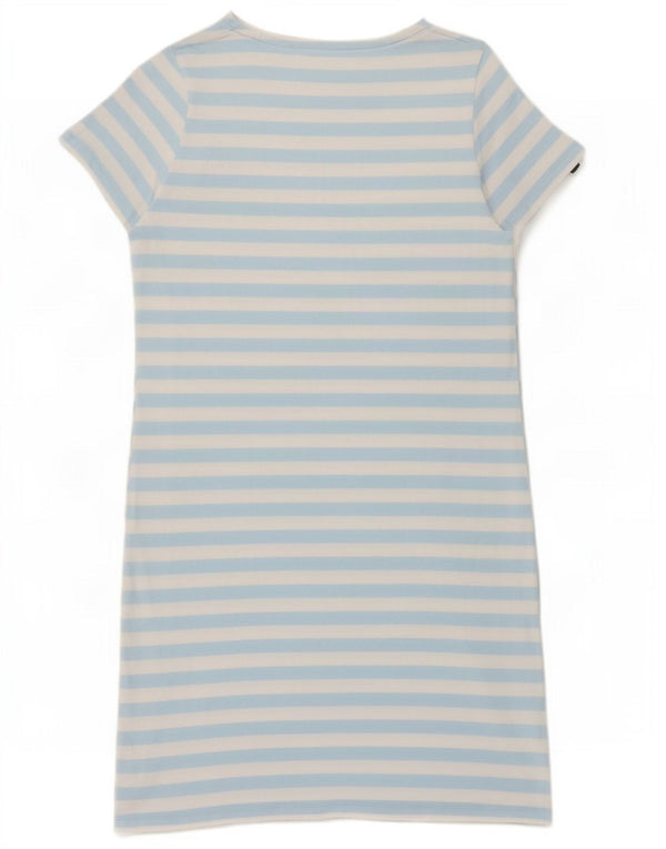 Crew Clothing Womens T-Shirt Dress UK 10 Small Blue Striped Cotton