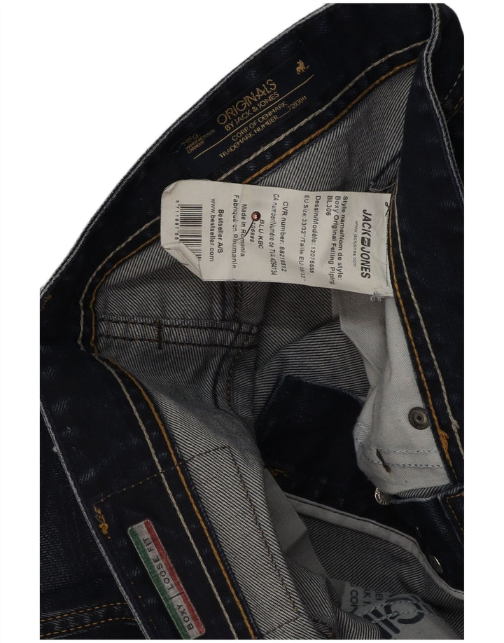 Jack & Jones Mens Roxy Loose Jeans W33 L29 Navy Blue Cotton