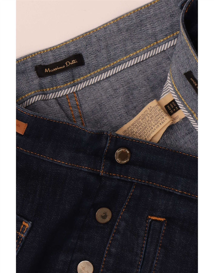 Massimo Dutti Womens Cropped Jeans EU 40 Medium W30 L25 Navy Blue Cotton