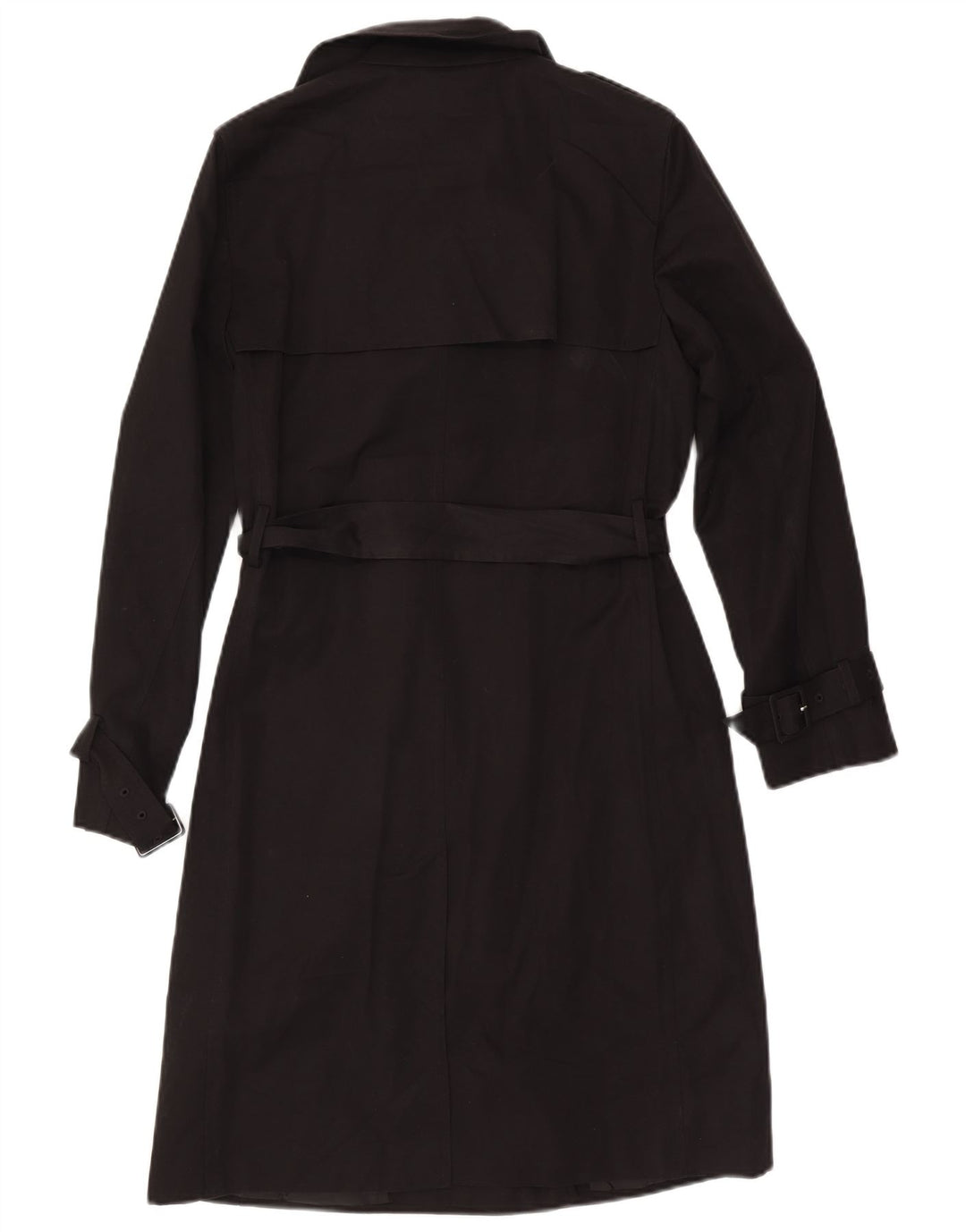 Marks & Spencer Womens Double Breasted Trench Coat UK 10 Small Black