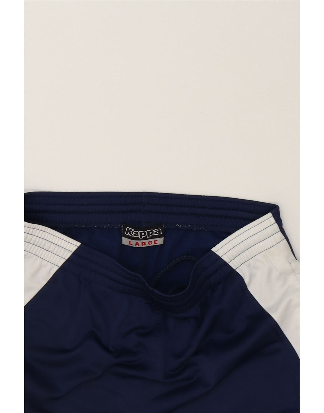 KAPPA Mens Tracksuit Trousers Large  Navy Blue Colourblock Polyester Vintage Kappa and Second-Hand Kappa from Messina Hembry 