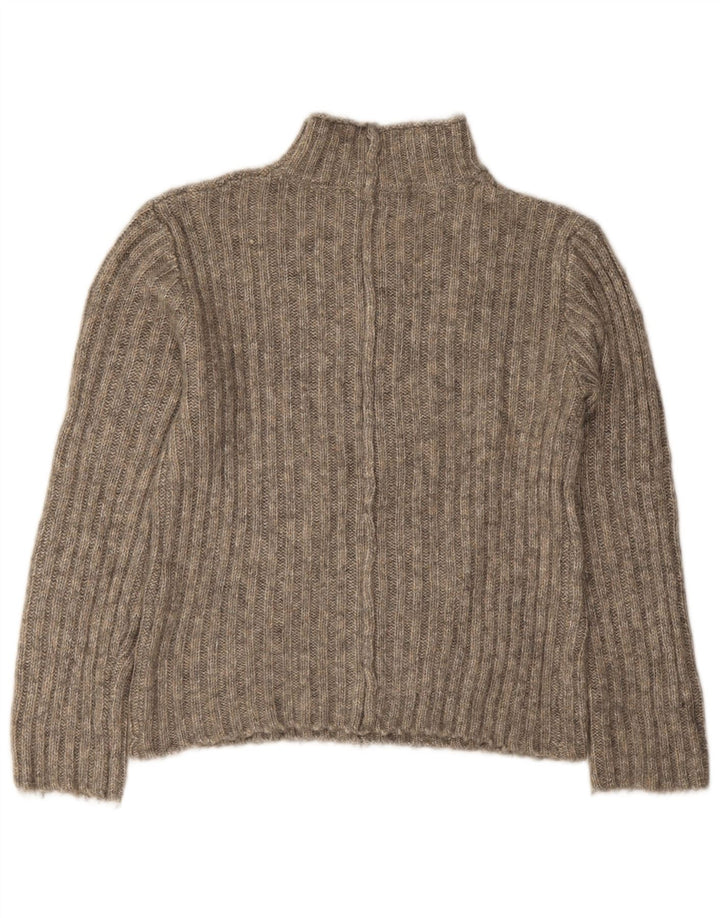 Zara Womens Turtle Neck Jumper Sweater UK 10 Small Grey Acrylic