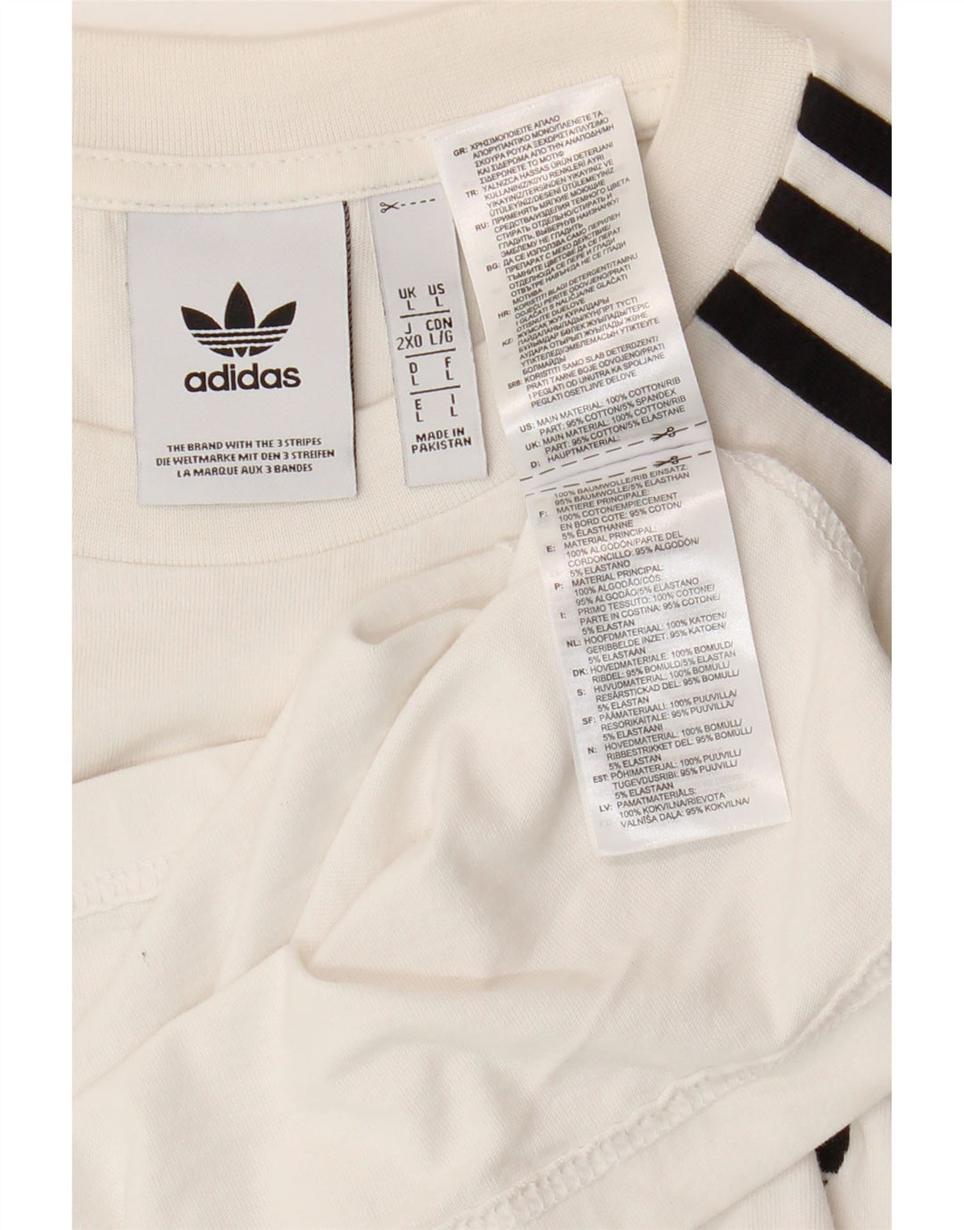 Adidas Mens Top Long Sleeve Large White Cotton
