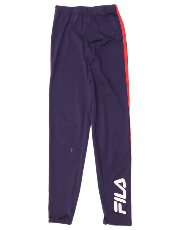Fila Boys Graphic Tracksuit Trousers 9-10 Years Medium Navy Blue Polyester