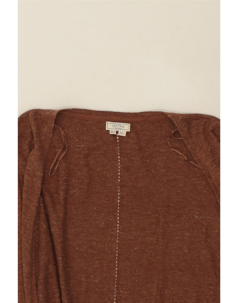 FAT FACE Womens Longline Cardigan Sweater UK 6 XS Brown Flecked Cotton | Vintage Fat Face | Thrift | Second-Hand Fat Face | Used Clothing | Messina Hembry 