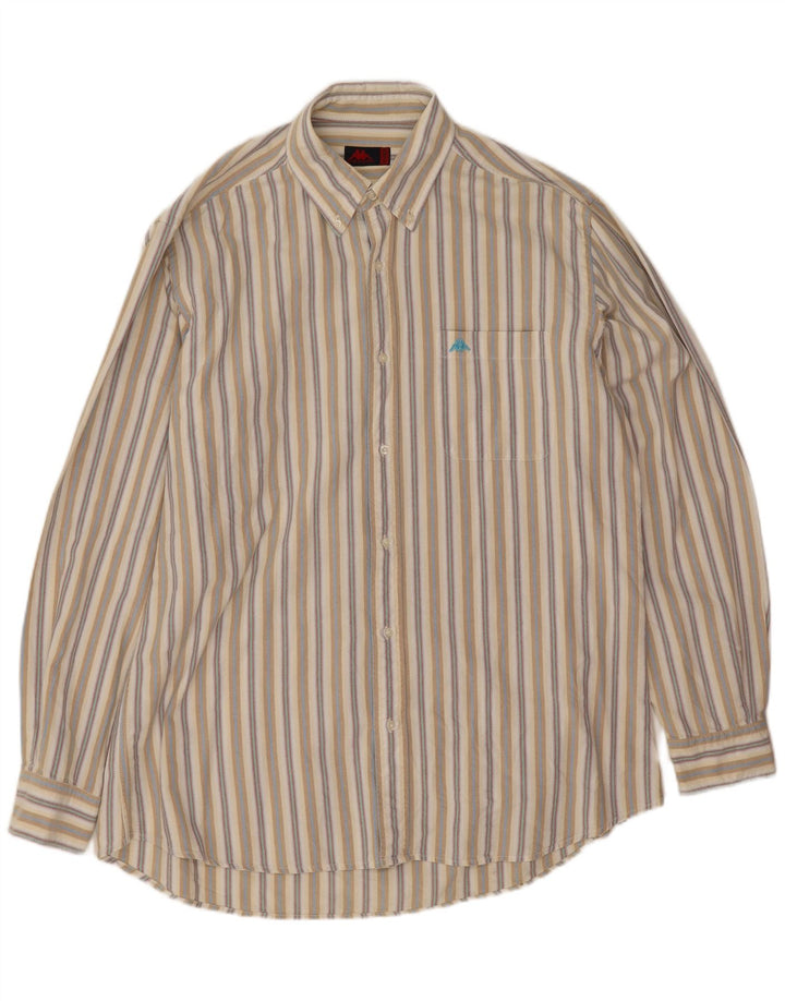 Kappa Mens Shirt 2XL Beige Striped