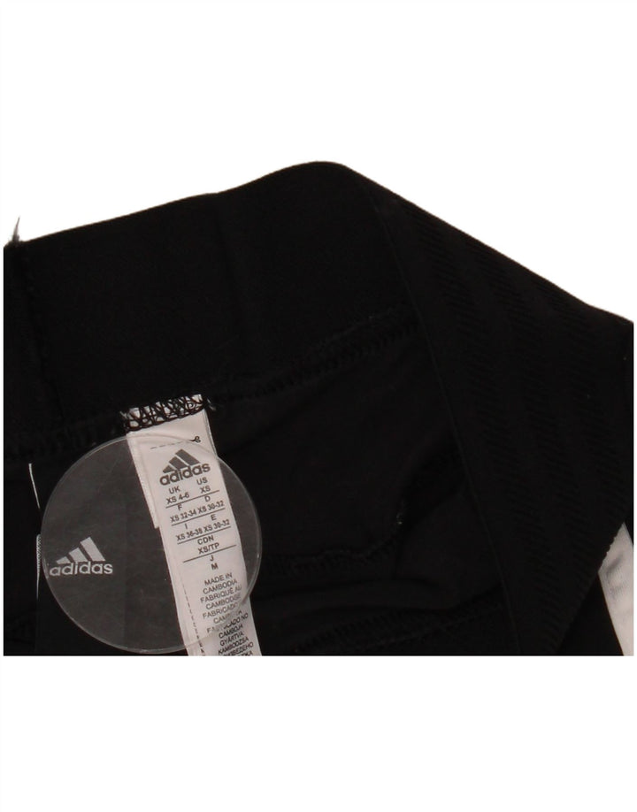 ADIDAS Womens Leggings UK 4/6 XS  Black Cotton