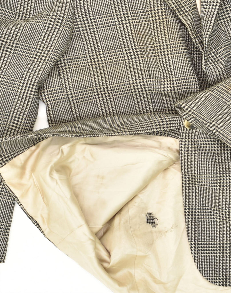 NAUTICA Mens 2 Button Blazer Jacket UK 42 XL Grey Houndstooth Wool | Vintage Nautica | Thrift | Second-Hand Nautica | Used Clothing | Messina Hembry 