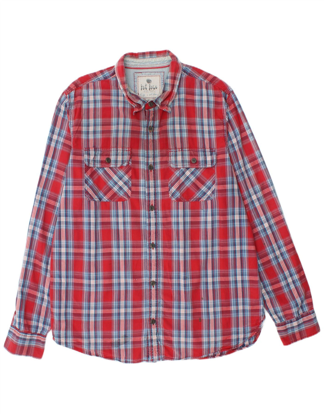 FAT FACE Mens Shirt XL Red Check Cotton