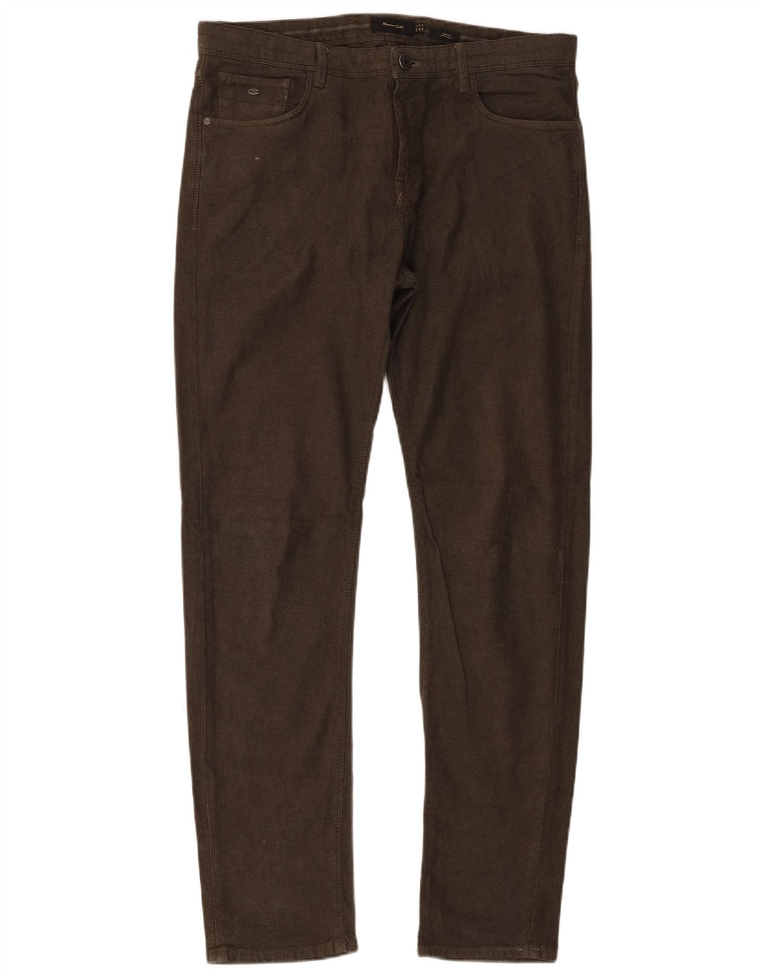 Massimo Dutti Mens Slim Fit Casual Trousers EU 42 Large W32 L32 Green