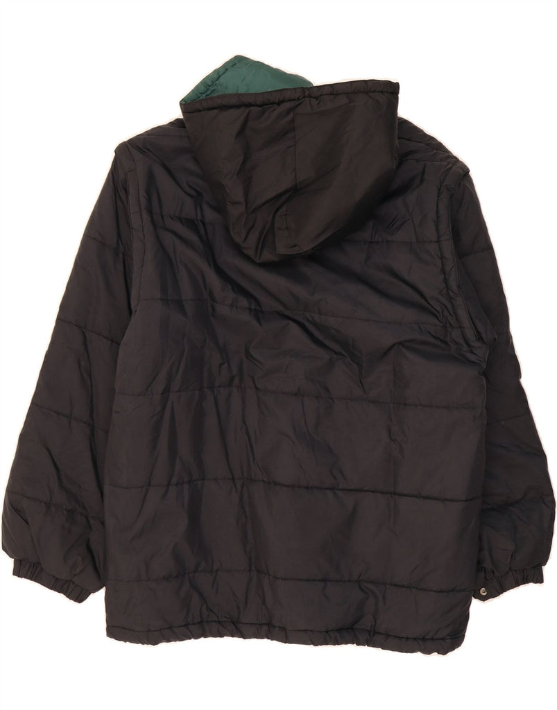 RENATO BALESTRA Mens Hooded Padded Jacket UK 42 XL Black Polyamide Vintage Renato Balestra and Second-Hand Renato Balestra from Messina Hembry 