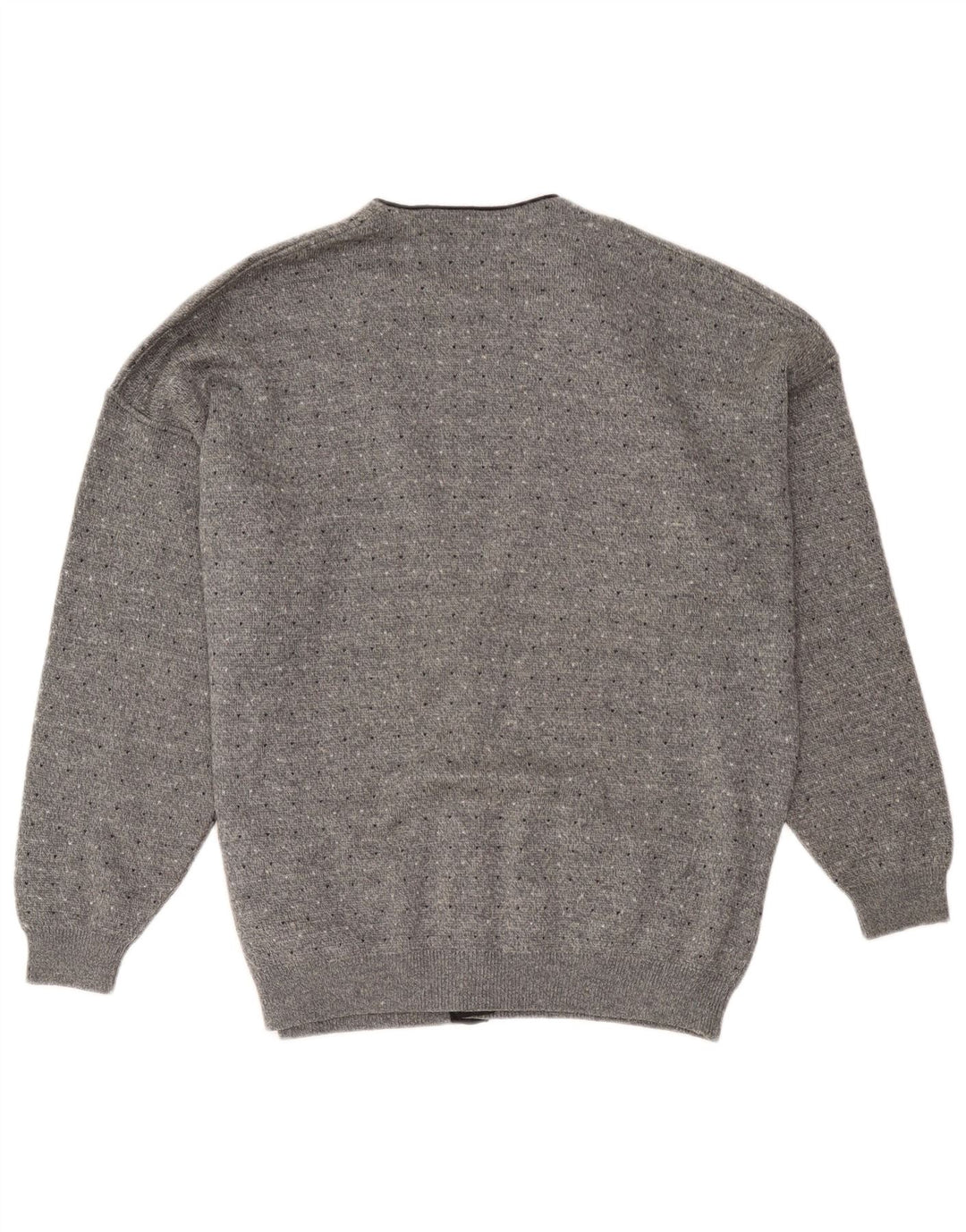 Il Granchio Mens Cardigan Sweater Medium Grey Flecked Wool