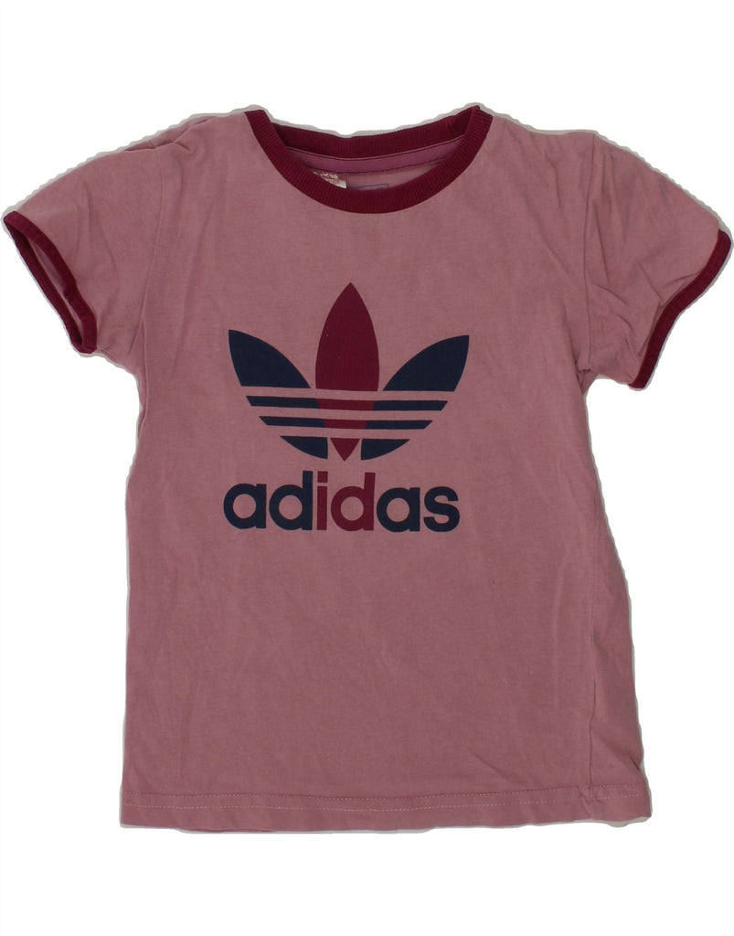 ADIDAS Girls Graphic T-Shirt Top 3-4 Years Pink Cotton Sports Vintage Adidas and Second-Hand Adidas from Messina Hembry 