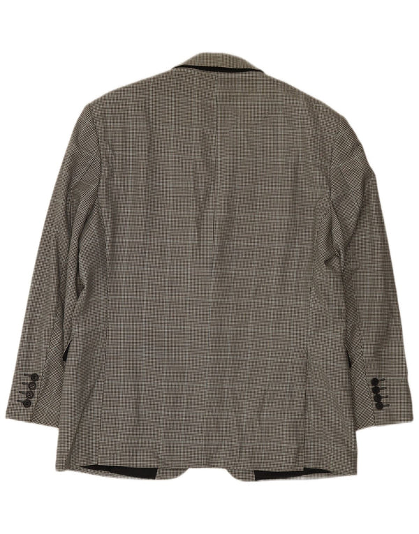 Marks & Spencer Mens 2 Button Blazer Jacket UK 42 Large Black Houndstooth