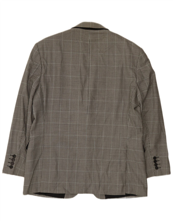Marks & Spencer Mens 2 Button Blazer Jacket UK 42 Large Black Houndstooth