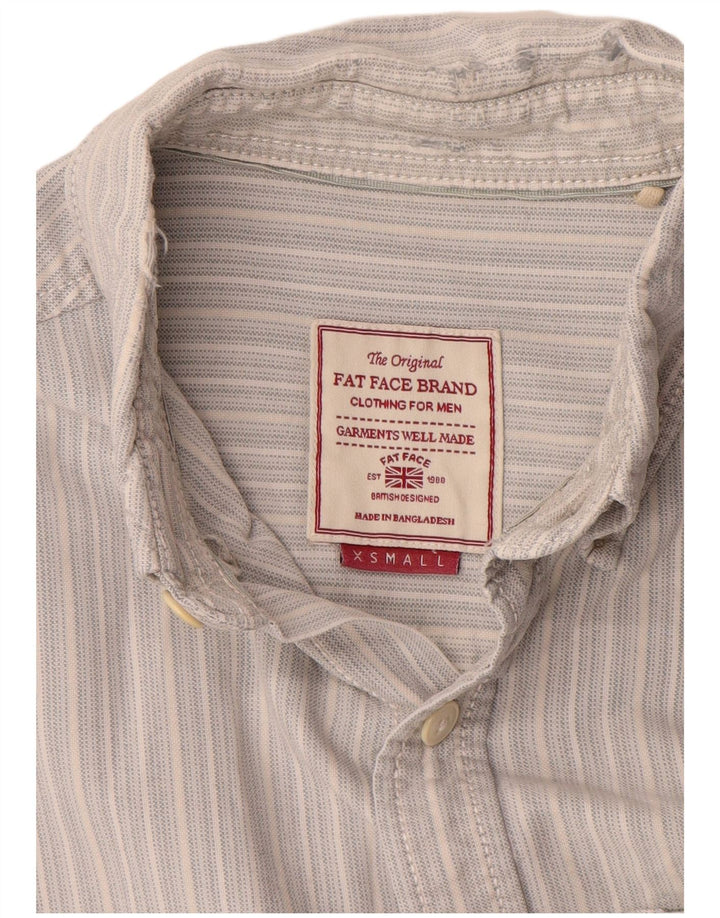 Fat Face Mens Shirt Small Grey Striped Cotton