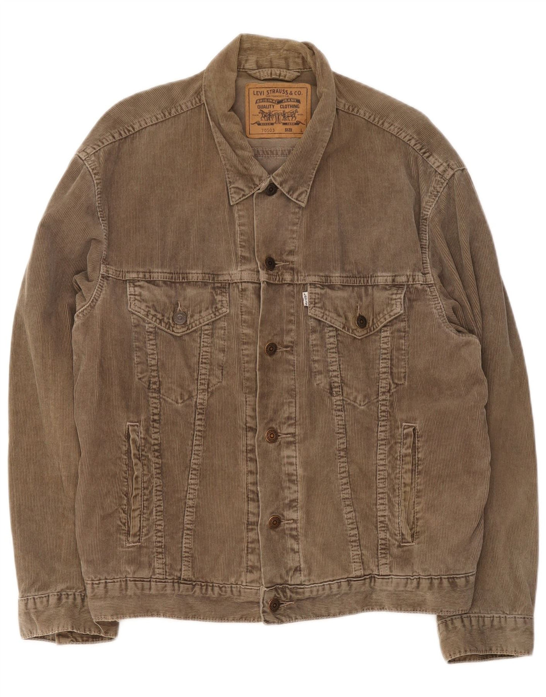 Levi's Womens Corduroy Jacket UK 40 Large Brown Cotton