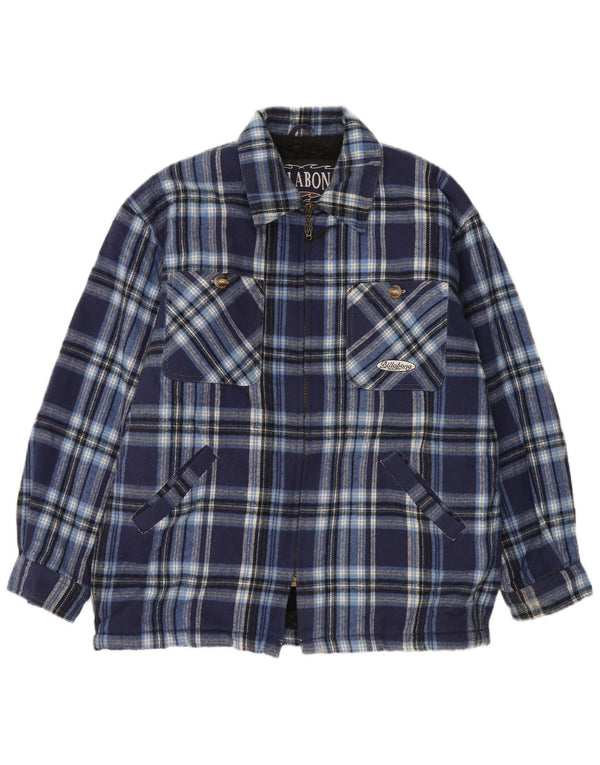 Billabong Mens Sherpa Lumberjack Flannel Shirt Medium Navy Blue Check