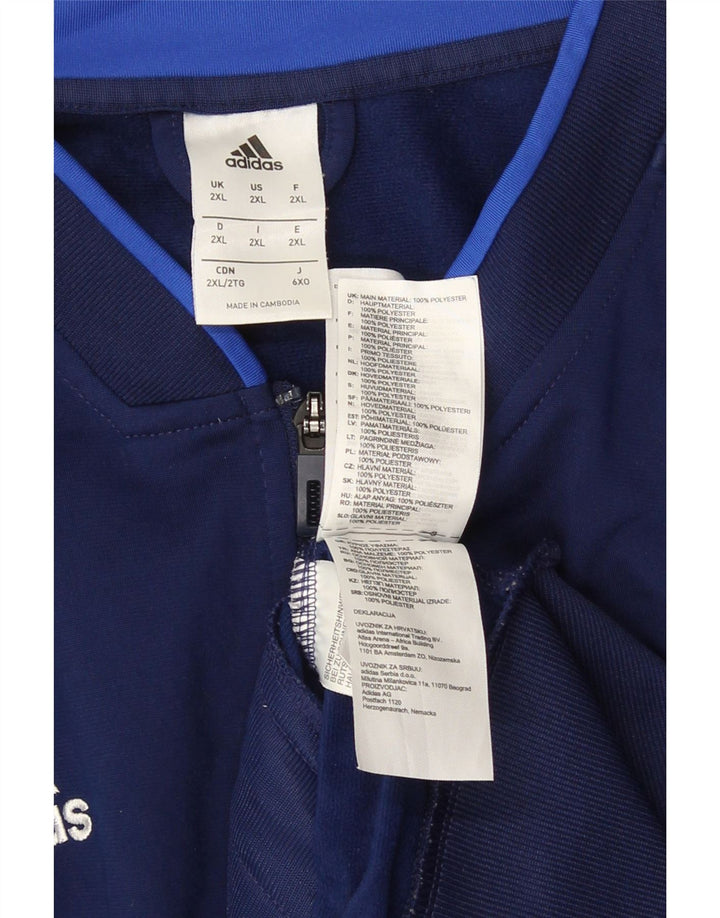 Adidas Mens Tracksuit Top Jacket 2XL Navy Blue Polyester