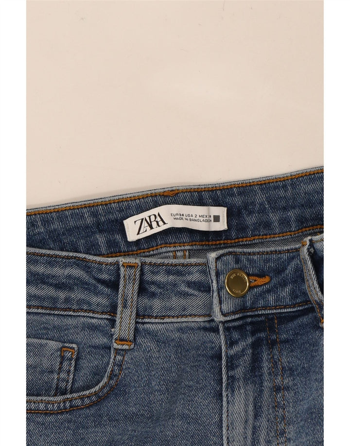 ZARA Womens Flared Jeans EU 34 2XS W24 L26 Blue Cotton Vintage Zara and Second-Hand Zara from Messina Hembry 