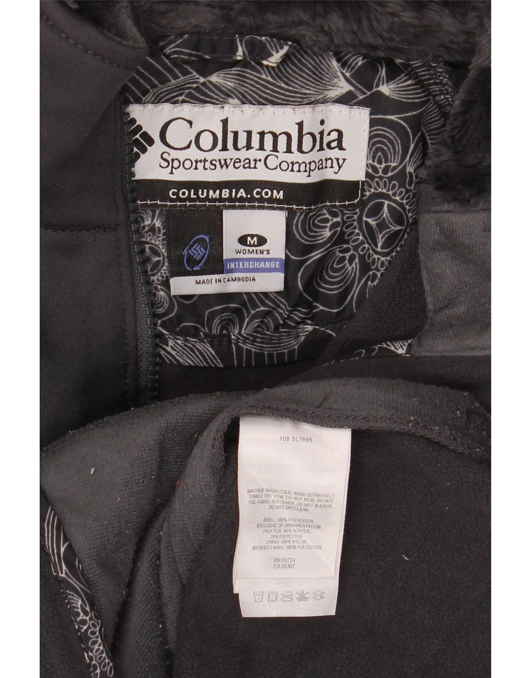 Columbia Womens Interchange Liner Tracksuit Top Jacket UK 14 Medium Black