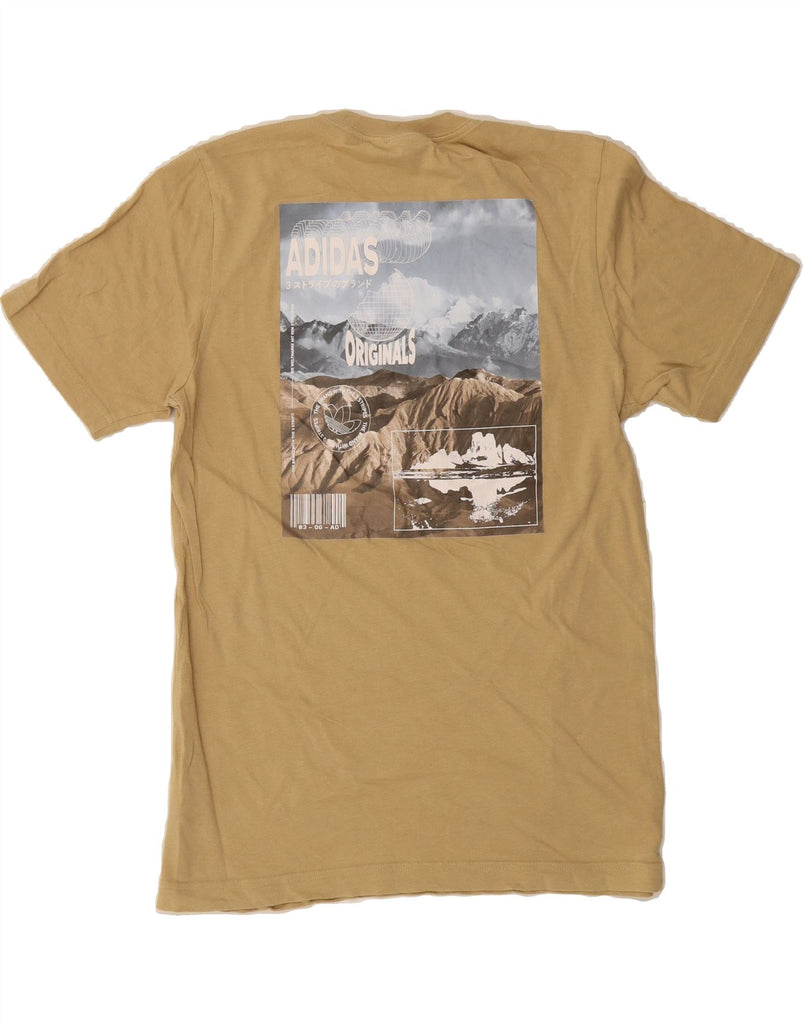 ADIDAS Mens Graphic T-Shirt Top XS Beige Cotton Vintage Adidas and Second-Hand Adidas from Messina Hembry 
