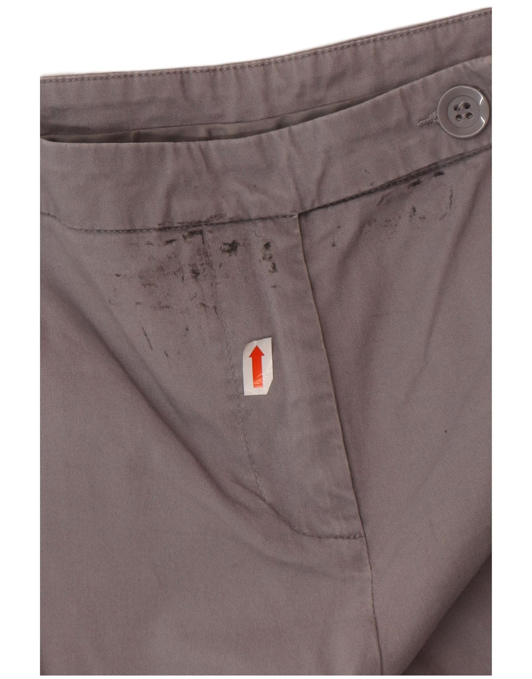 BENETTON Womens Straight Capri Trousers IT 42 Medium W30 L22 Grey Cotton