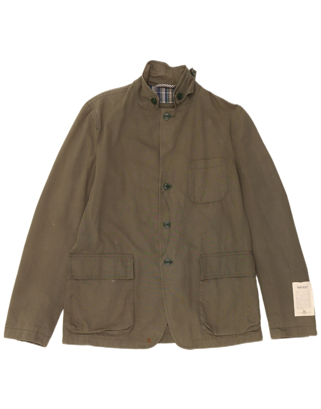 Woolrich Mens Utility Jacket UK 40 Large Green Cotton