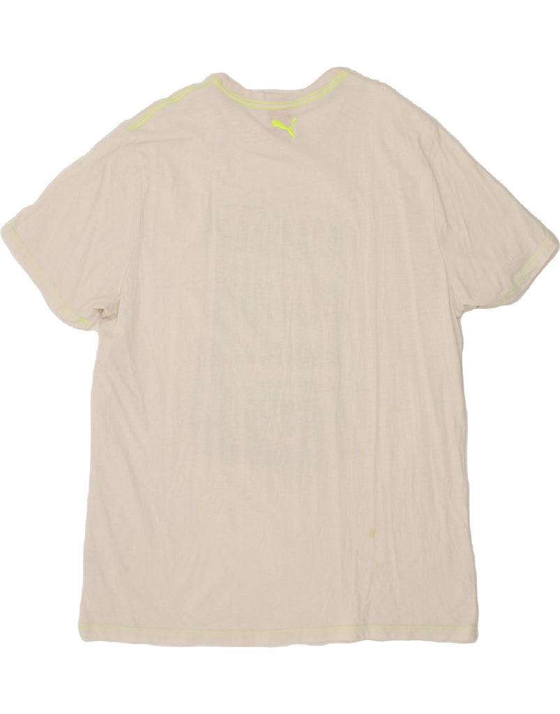PUMA Mens Graphic T-Shirt Top XL White Cotton Vintage Puma and Second-Hand Puma from Messina Hembry 