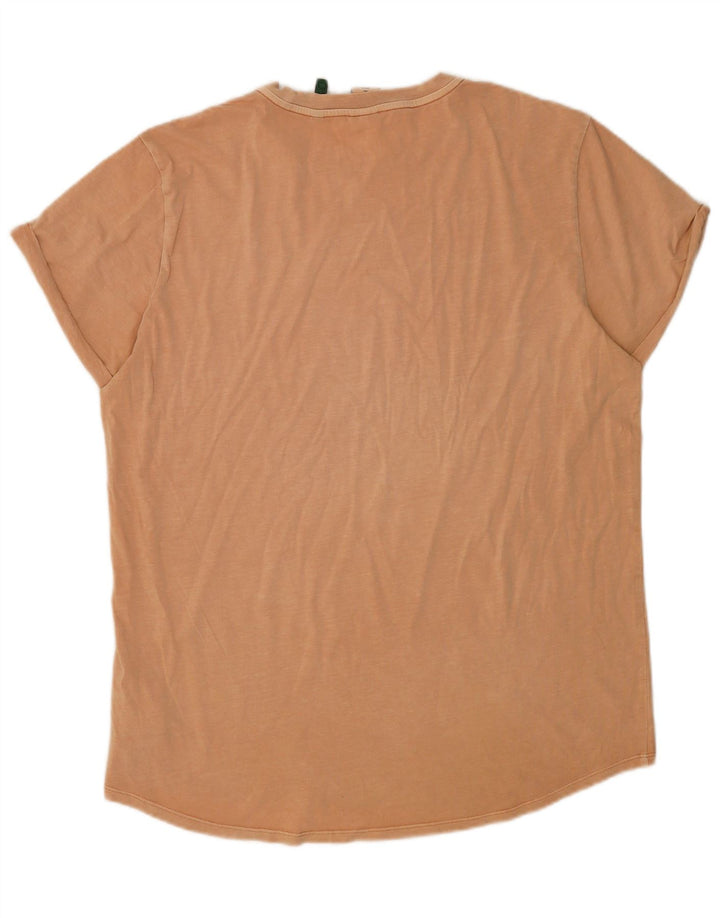 G-Star Mens T-Shirt Top XL Beige Cotton