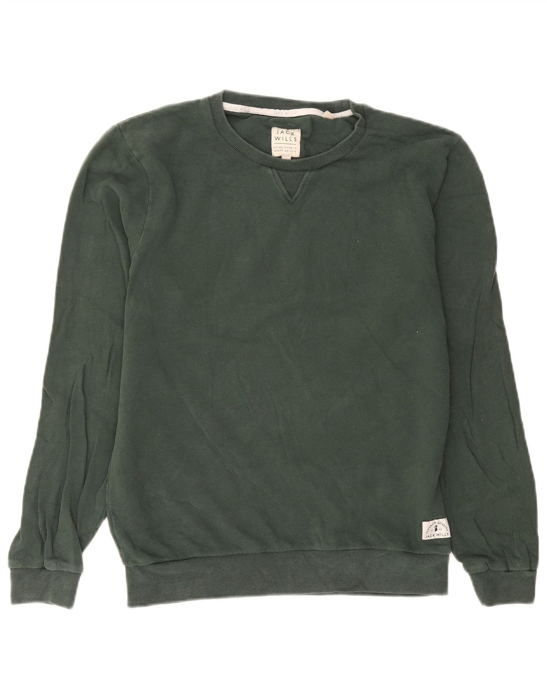 Jack Wills Mens Sweatshirt Jumper Small Green Cotton